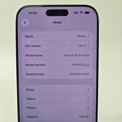 T-Mobile Apple iPhone 16 Pro Max 256GB Desert Titanium MYW53LL/A